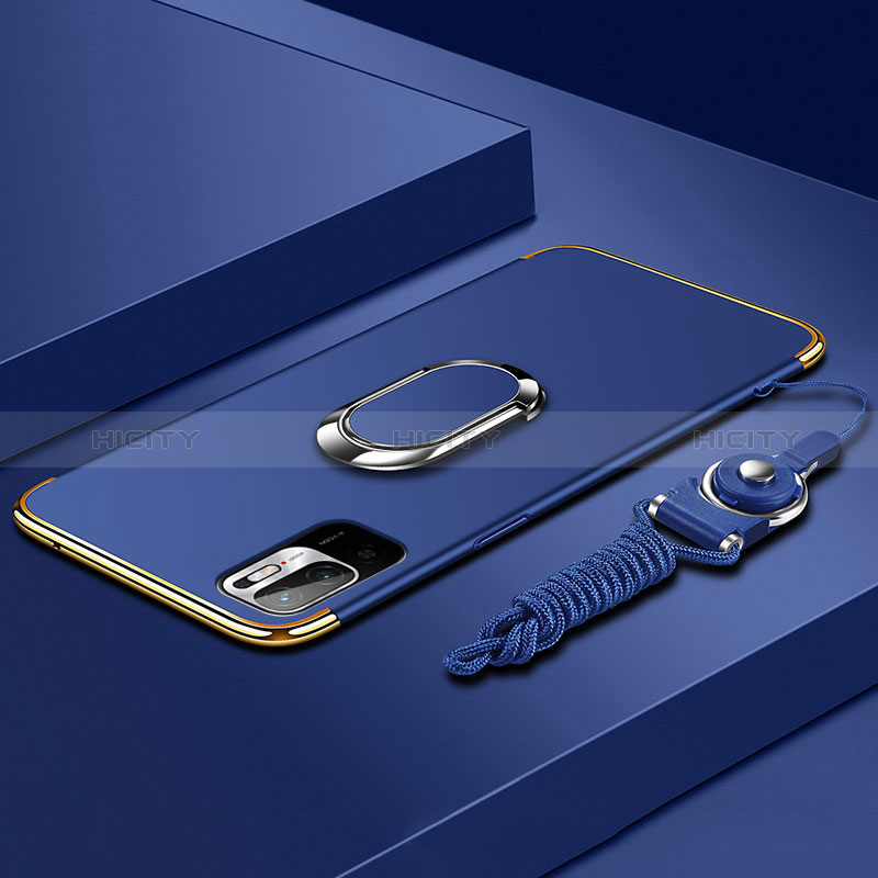 Coque Bumper Luxe Metal et Plastique Etui Housse avec Support Bague Anneau pour Xiaomi Redmi Note 10 5G Plus