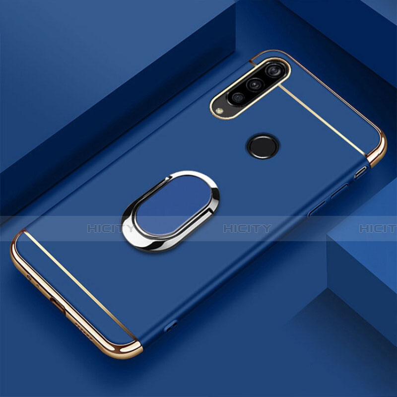 Coque Bumper Luxe Metal et Plastique Etui Housse avec Support Bague Anneau T01 pour Huawei Honor 20E Bleu Plus