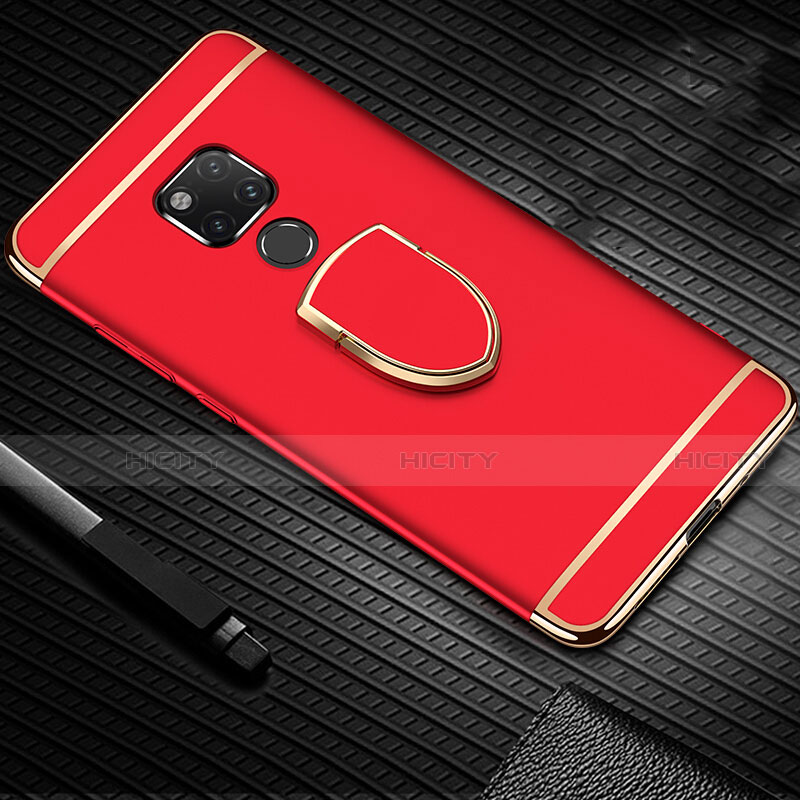 Coque Bumper Luxe Metal et Plastique Etui Housse avec Support Bague Anneau T01 pour Huawei Mate 20 X 5G Rouge Plus