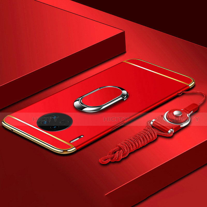 Coque Bumper Luxe Metal et Plastique Etui Housse avec Support Bague Anneau T01 pour Huawei Mate 30 Pro 5G Rouge Plus