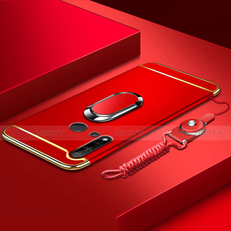 Coque Bumper Luxe Metal et Plastique Etui Housse avec Support Bague Anneau T01 pour Huawei P20 Lite (2019) Rouge Plus