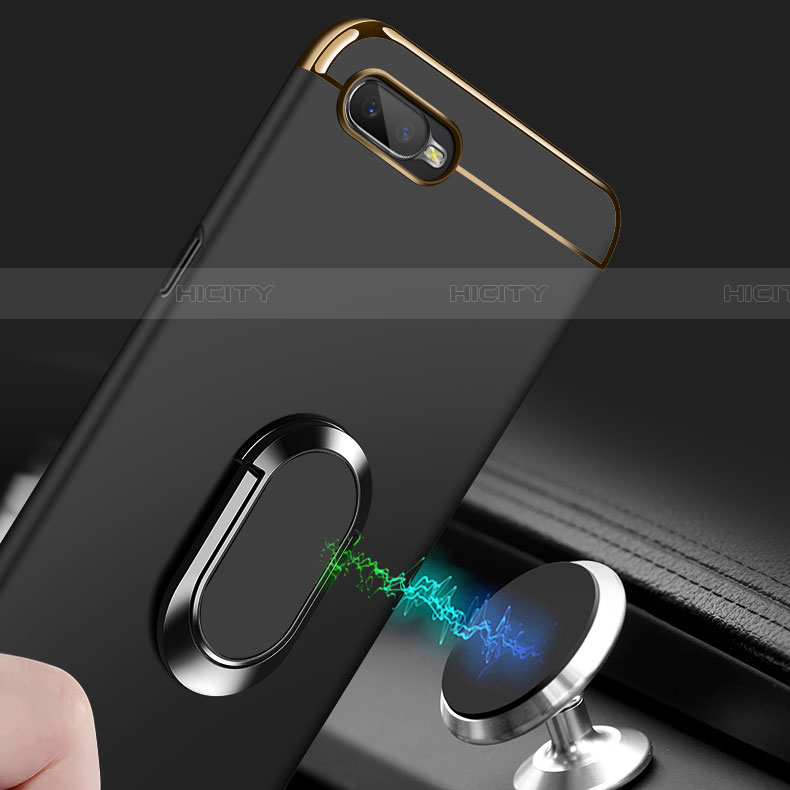 Coque Bumper Luxe Metal et Plastique Etui Housse avec Support Bague Anneau T01 pour Oppo RX17 Neo Plus