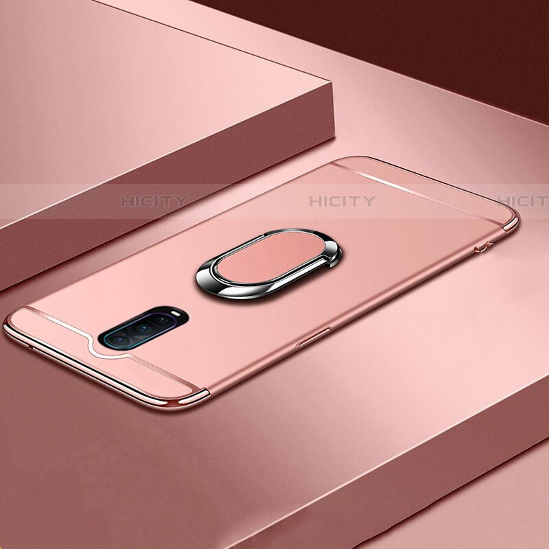 Coque Bumper Luxe Metal et Plastique Etui Housse avec Support Bague Anneau T01 pour Oppo RX17 Pro Or Rose Plus