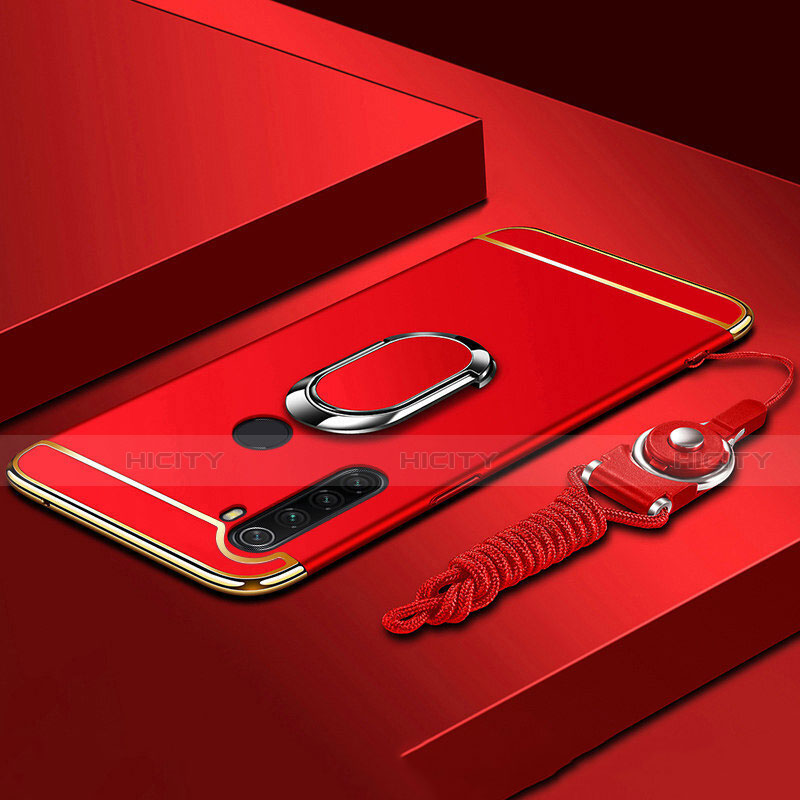 Coque Bumper Luxe Metal et Plastique Etui Housse avec Support Bague Anneau T01 pour Xiaomi Redmi Note 8T Rouge Plus