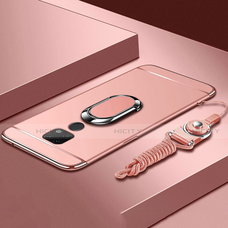 Coque Bumper Luxe Metal et Plastique Etui Housse avec Support Bague Anneau T02 pour Huawei Mate 20 X 5G Or Rose Plus