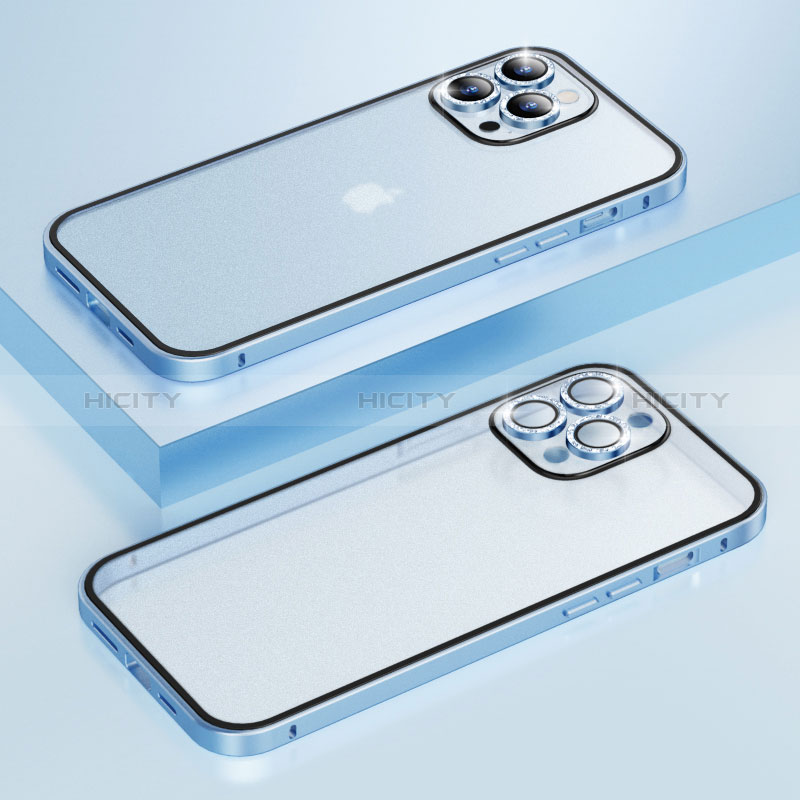Coque Bumper Luxe Metal et Plastique Etui Housse Bling-Bling LF1 pour Apple iPhone 13 Pro Plus