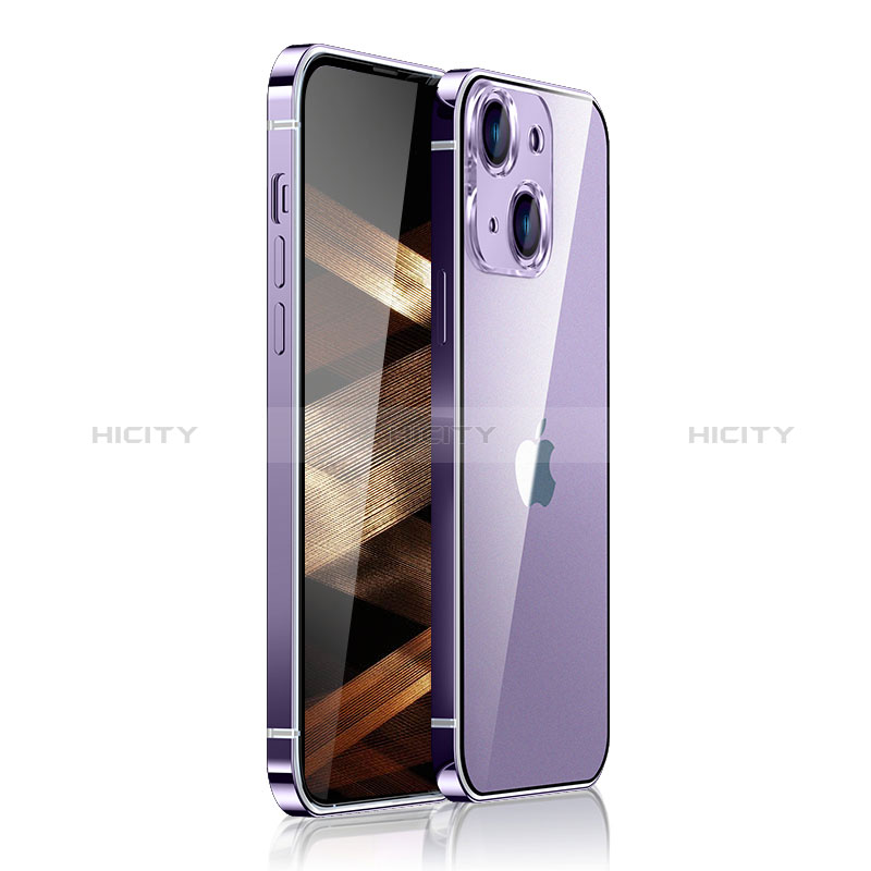 Coque Bumper Luxe Metal et Plastique Etui Housse JB1 pour Apple iPhone 15 Plus Violet Plus