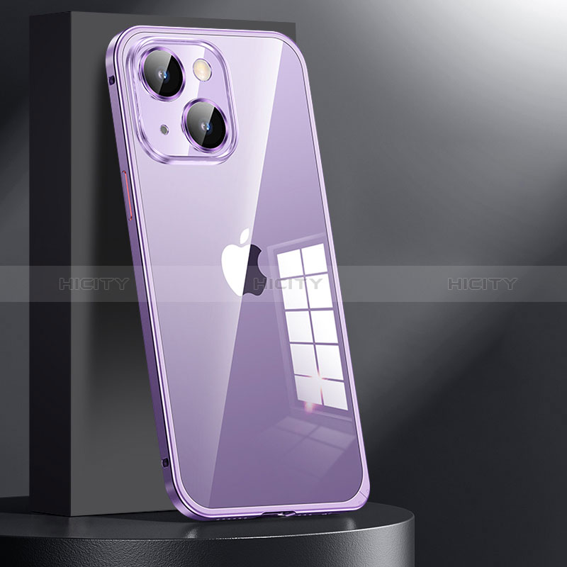 Coque Bumper Luxe Metal et Plastique Etui Housse JL1 pour Apple iPhone 13 Violet Plus