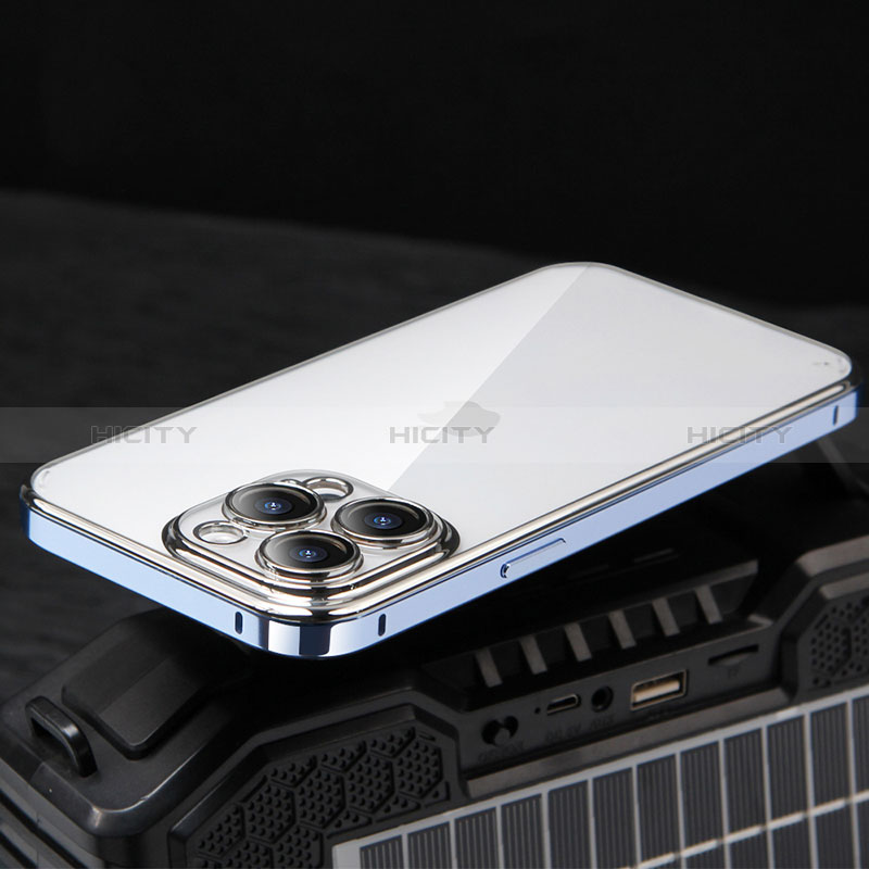 Coque Bumper Luxe Metal et Plastique Etui Housse LF5 pour Apple iPhone 13 Pro Bleu Plus