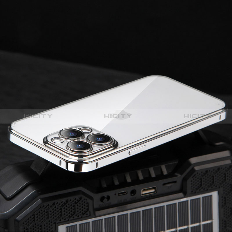 Coque Bumper Luxe Metal et Plastique Etui Housse LF5 pour Apple iPhone 13 Pro Max Argent Plus