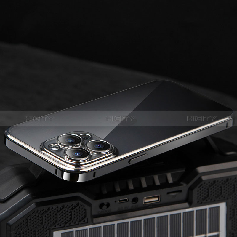 Coque Bumper Luxe Metal et Plastique Etui Housse LF5 pour Apple iPhone 13 Pro Max Noir Plus