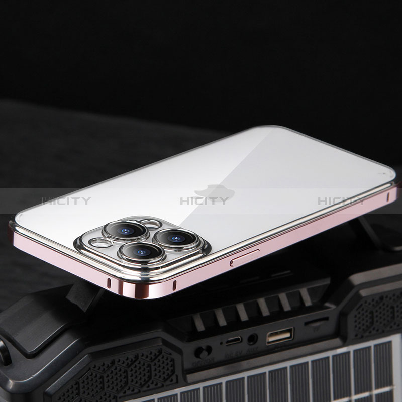 Coque Bumper Luxe Metal et Plastique Etui Housse LF5 pour Apple iPhone 13 Pro Max Or Rose Plus