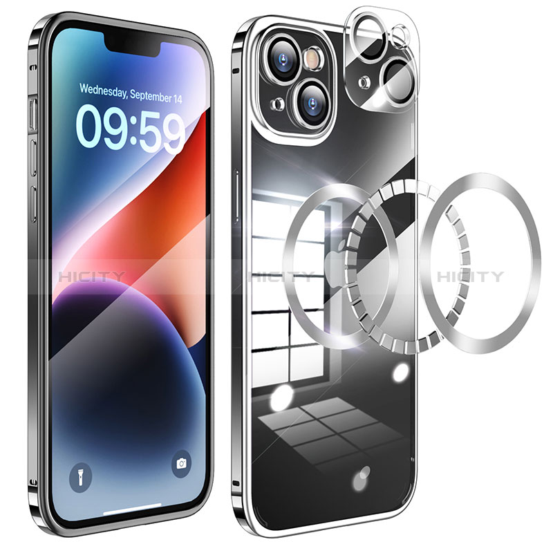 Coque Bumper Luxe Metal et Plastique Etui Housse LF5 pour Apple iPhone 14 Noir Plus