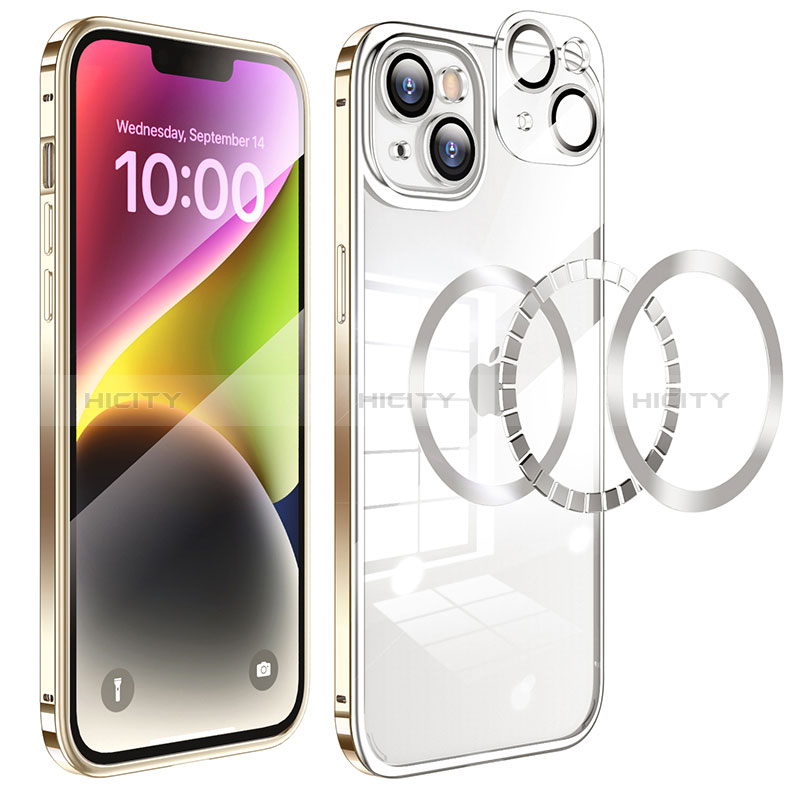 Coque Bumper Luxe Metal et Plastique Etui Housse LF5 pour Apple iPhone 14 Or Plus