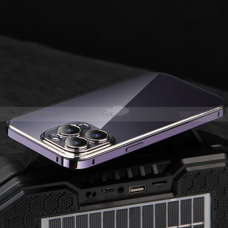 Coque Bumper Luxe Metal et Plastique Etui Housse LF5 pour Apple iPhone 15 Pro Max Violet Plus