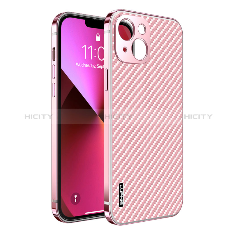 Coque Bumper Luxe Metal et Plastique Etui Housse LF6 pour Apple iPhone 13 Or Rose Plus