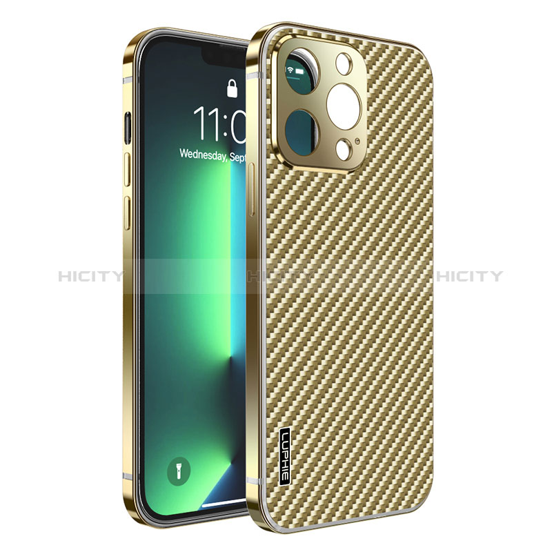 Coque Bumper Luxe Metal et Plastique Etui Housse LF6 pour Apple iPhone 13 Pro Or Plus