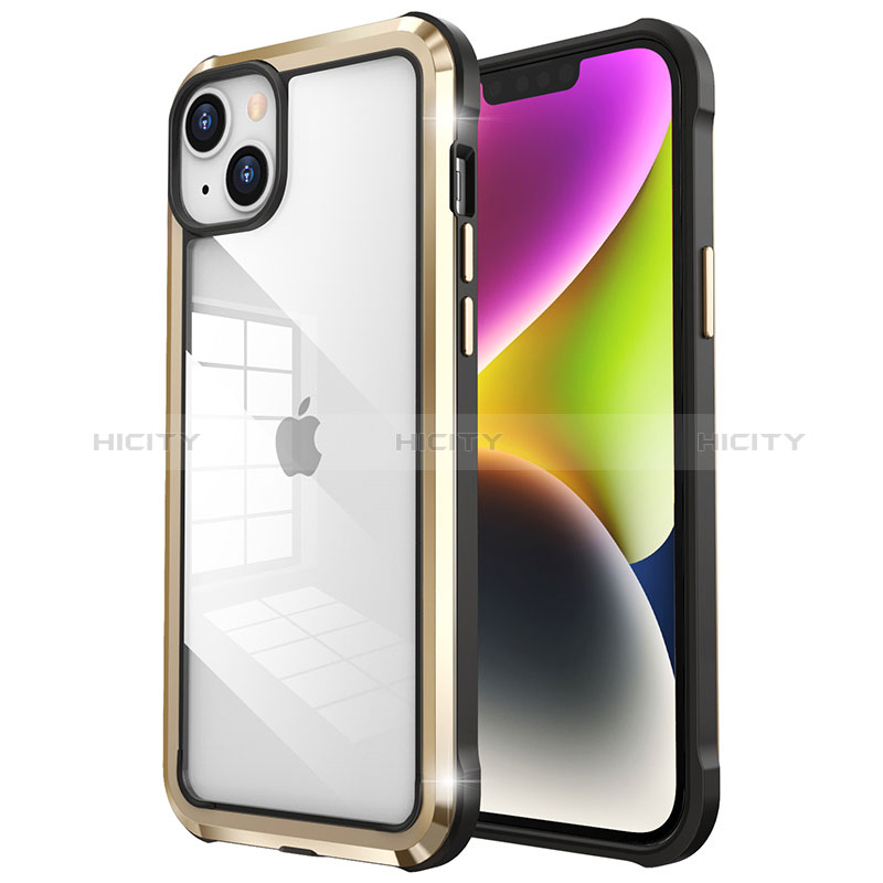 Coque Bumper Luxe Metal et Plastique Etui Housse LF6 pour Apple iPhone 14 Plus Or Plus