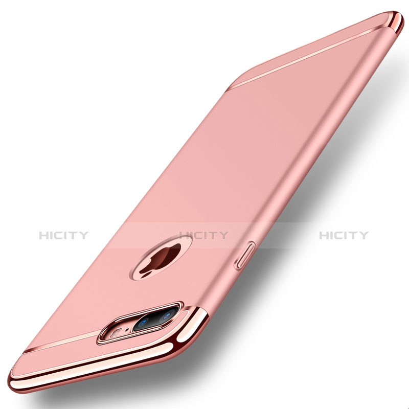 Coque Bumper Luxe Metal et Plastique Etui Housse M01 pour Apple iPhone 7 Plus Or Rose Plus