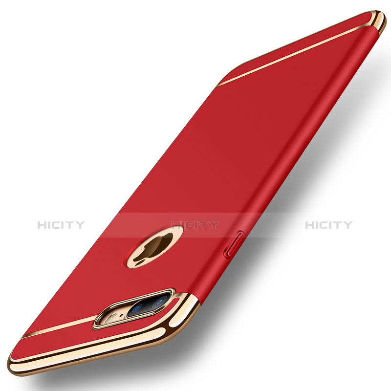 Coque Bumper Luxe Metal et Plastique Etui Housse M01 pour Apple iPhone 7 Plus Rouge Plus