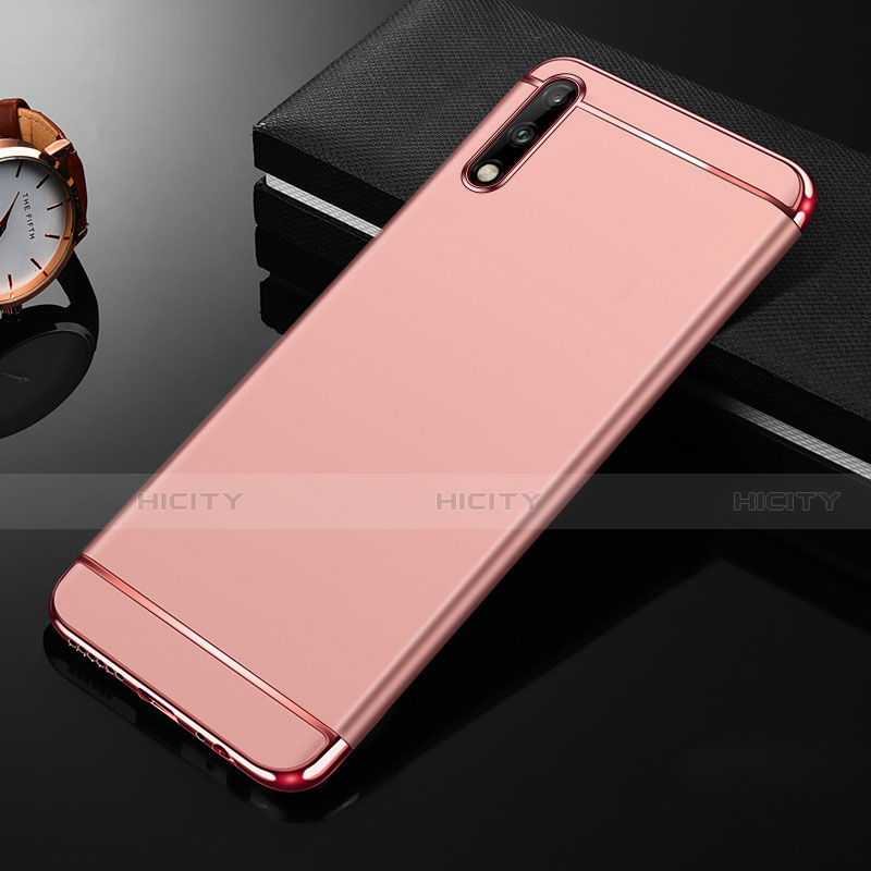 Coque Bumper Luxe Metal et Plastique Etui Housse M01 pour Huawei Enjoy 10 Or Rose Plus