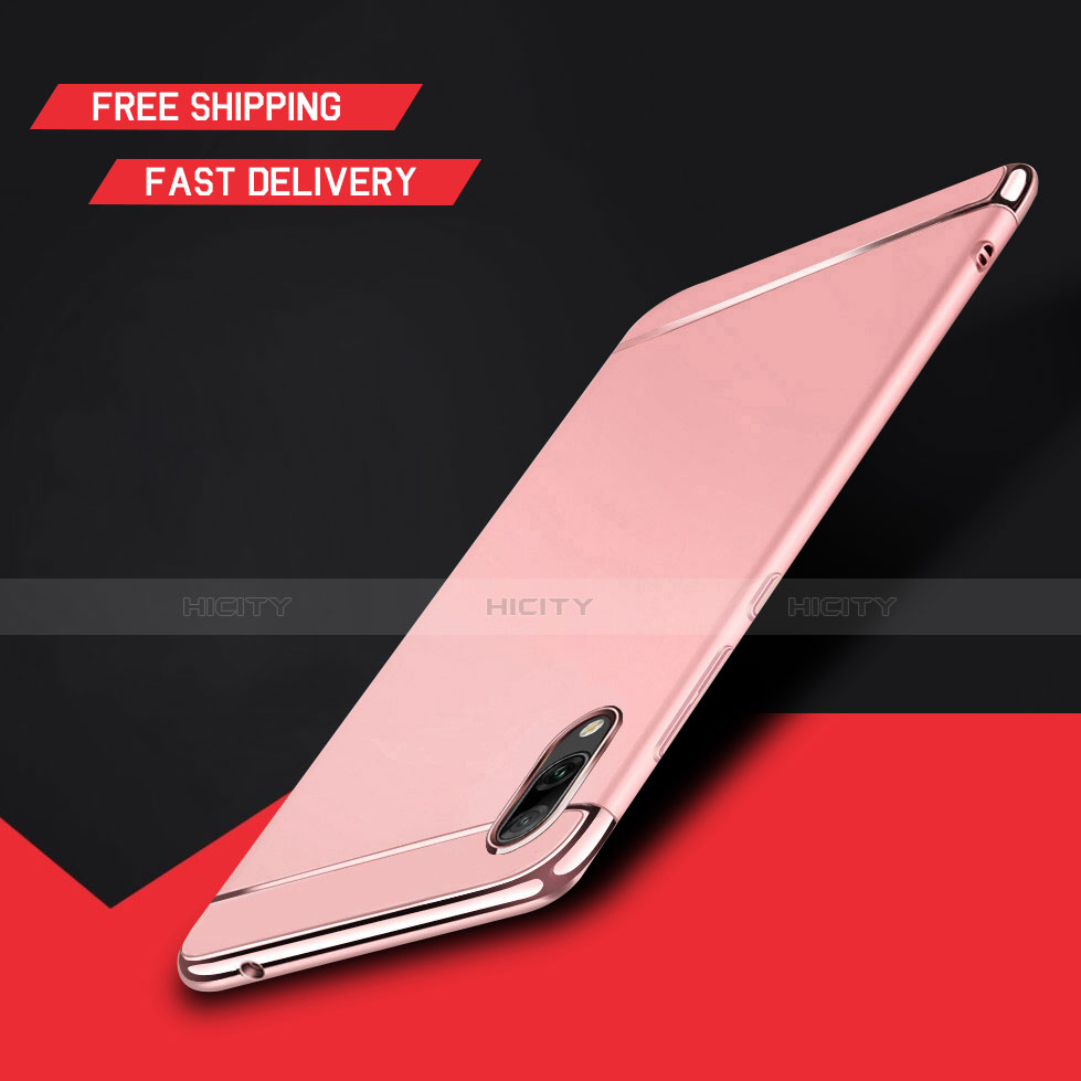 Coque Bumper Luxe Metal et Plastique Etui Housse M01 pour Huawei Enjoy 9 Or Rose Plus