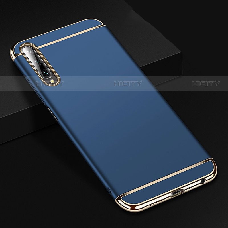 Coque Bumper Luxe Metal et Plastique Etui Housse M01 pour Huawei P Smart Pro (2019) Bleu Plus