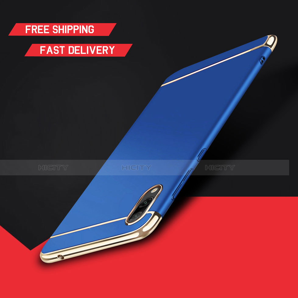 Coque Bumper Luxe Metal et Plastique Etui Housse M01 pour Huawei Y7 (2019) Bleu Plus