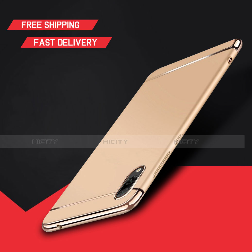 Coque Bumper Luxe Metal et Plastique Etui Housse M01 pour Huawei Y7 (2019) Or Plus