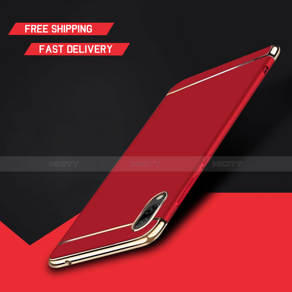 Coque Bumper Luxe Metal et Plastique Etui Housse M01 pour Huawei Y7 Pro (2019) Rouge Plus