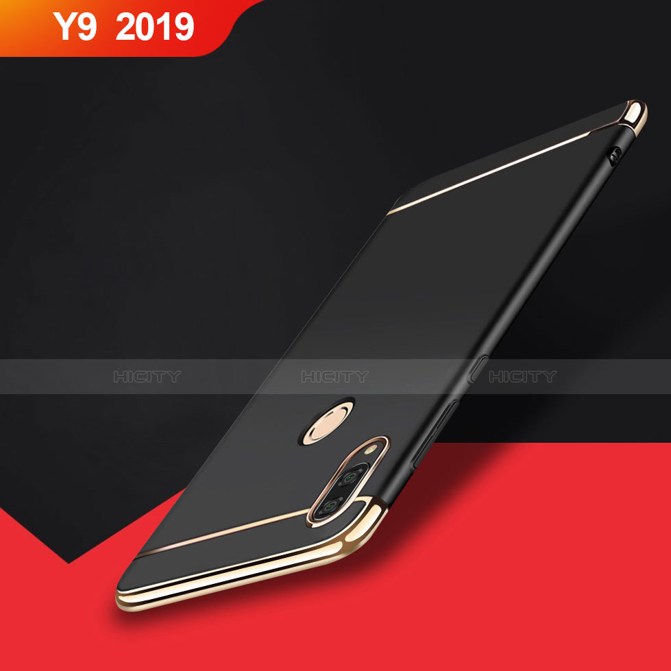 Coque Bumper Luxe Metal et Plastique Etui Housse M01 pour Huawei Y9 (2019) Noir Plus