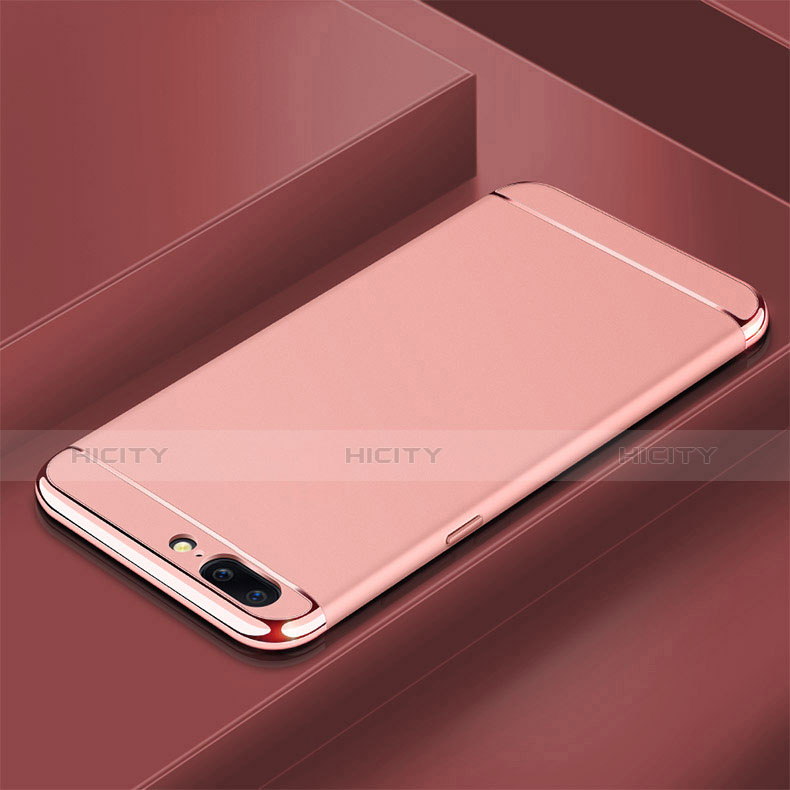 Coque Bumper Luxe Metal et Plastique Etui Housse M01 pour OnePlus 5T A5010 Or Rose Plus