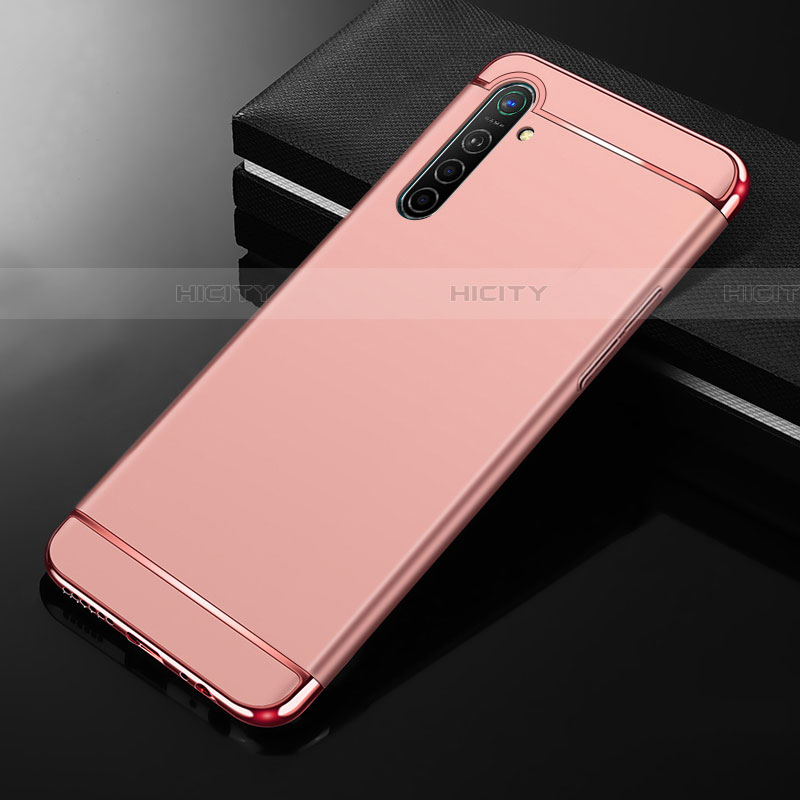 Coque Bumper Luxe Metal et Plastique Etui Housse M01 pour Realme XT Or Rose Plus