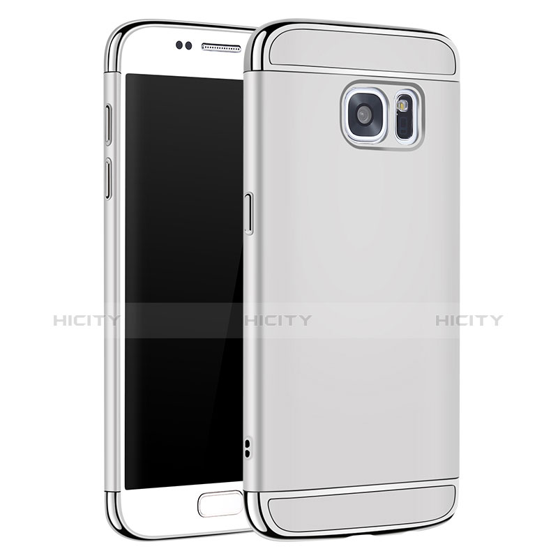 Coque Bumper Luxe Metal et Plastique Etui Housse M01 pour Samsung Galaxy S7 G930F G930FD Argent Plus