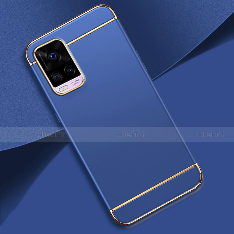 Coque Bumper Luxe Metal et Plastique Etui Housse M01 pour Vivo V20 Pro 5G Bleu Plus