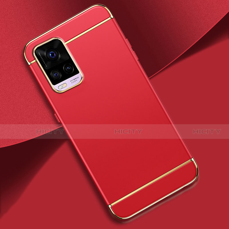 Coque Bumper Luxe Metal et Plastique Etui Housse M01 pour Vivo V20 Pro 5G Rouge Plus