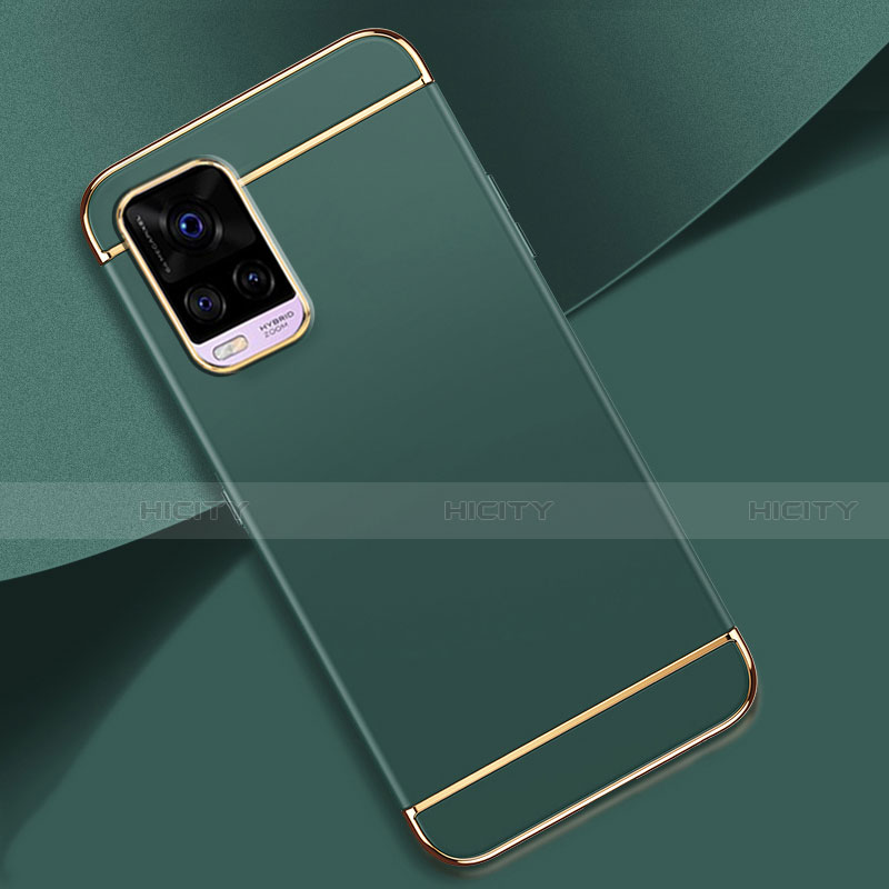 Coque Bumper Luxe Metal et Plastique Etui Housse M01 pour Vivo V20 Pro 5G Vert Nuit Plus