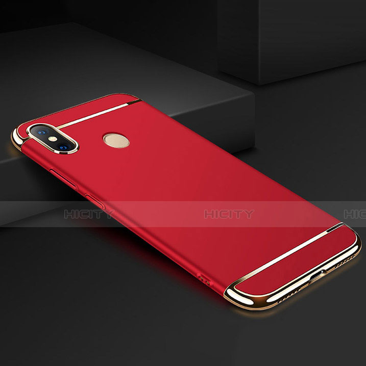 Coque Bumper Luxe Metal et Plastique Etui Housse M01 pour Xiaomi Mi Max 3 Rouge Plus
