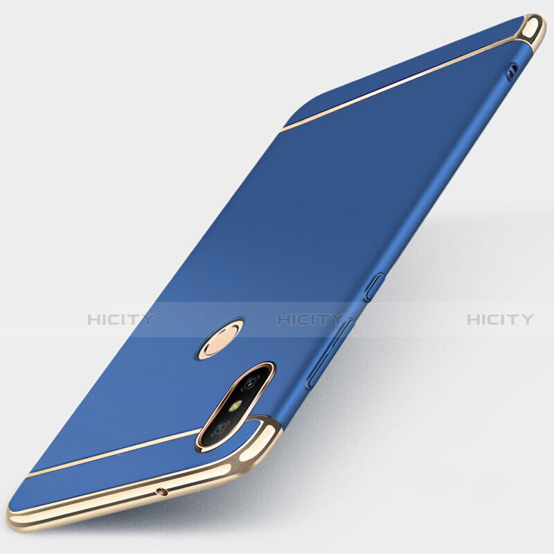 Coque Bumper Luxe Metal et Plastique Etui Housse M01 pour Xiaomi Redmi 6 Pro Bleu Plus