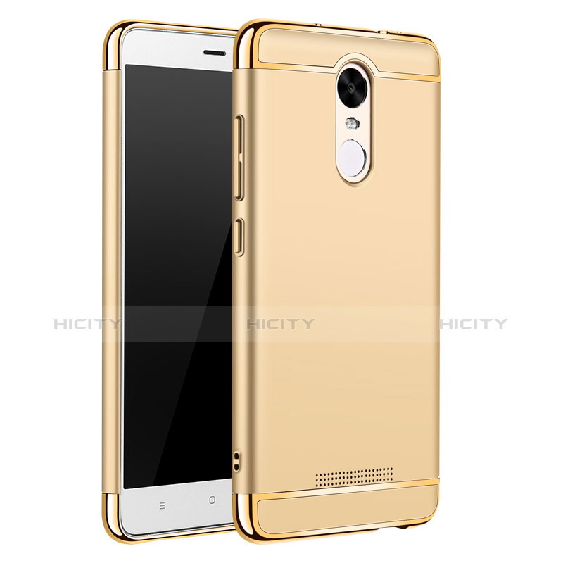 Coque Bumper Luxe Metal et Plastique Etui Housse M01 pour Xiaomi Redmi Note 3 MediaTek Or Plus