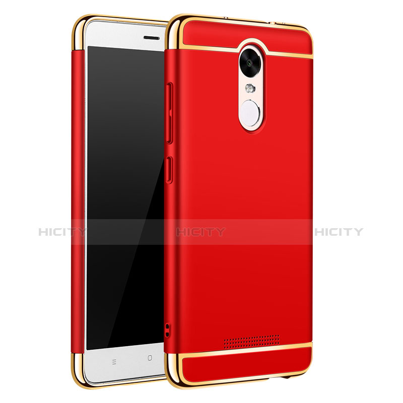 Coque Bumper Luxe Metal et Plastique Etui Housse M01 pour Xiaomi Redmi Note 3 MediaTek Rouge Plus
