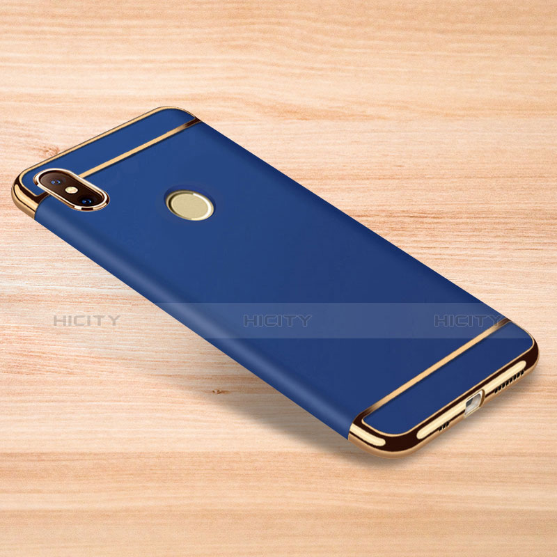 Coque Bumper Luxe Metal et Plastique Etui Housse M01 pour Xiaomi Redmi Note 6 Pro Bleu Plus