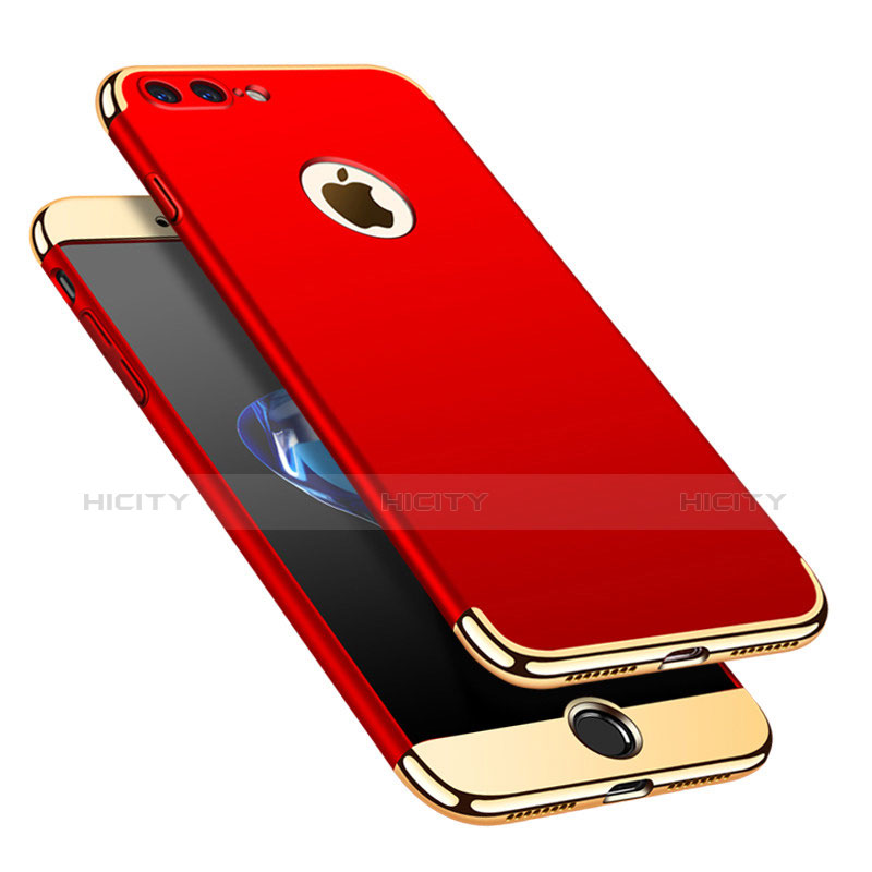 Coque Bumper Luxe Metal et Plastique Etui Housse M02 pour Apple iPhone 7 Plus Rouge Plus