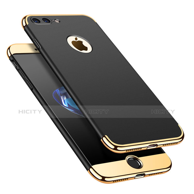 Coque Bumper Luxe Metal et Plastique Etui Housse M02 pour Apple iPhone 8 Plus Noir Plus