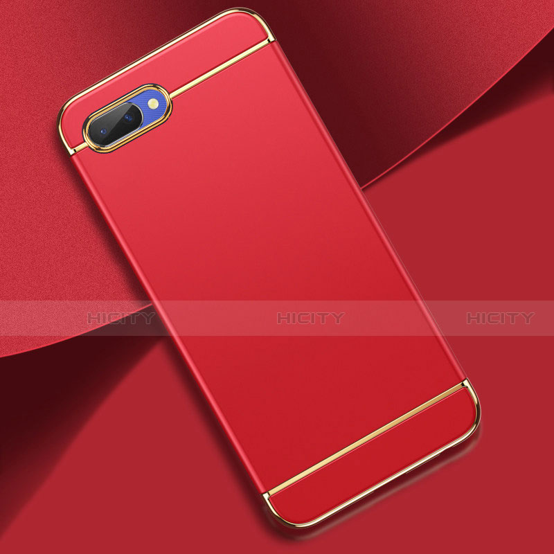 Coque Bumper Luxe Metal et Plastique Etui Housse M02 pour Oppo A12e Rouge Plus