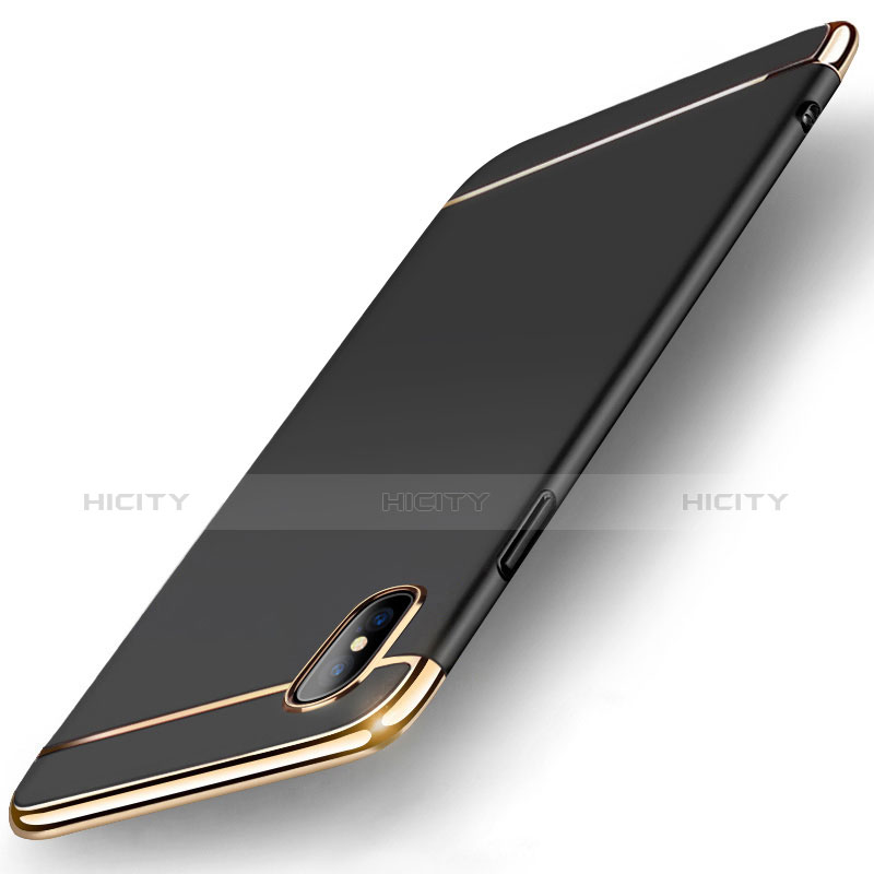 Coque Bumper Luxe Metal et Plastique Etui Housse M05 pour Apple iPhone Xs Noir Plus