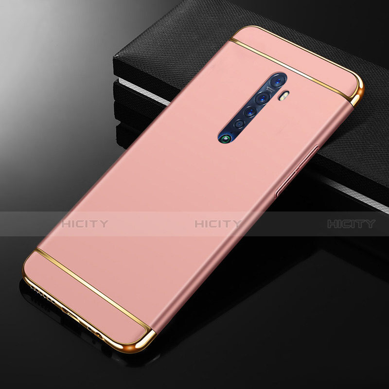 Coque Bumper Luxe Metal et Plastique Etui Housse M05 pour Oppo Reno2 Or Rose Plus