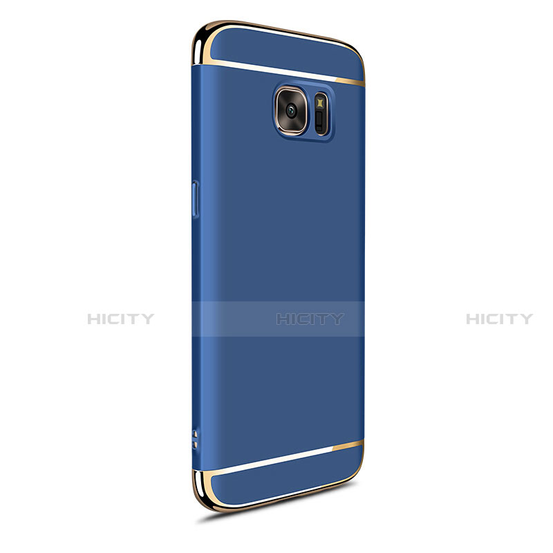 Coque Bumper Luxe Metal et Plastique Etui Housse M05 pour Samsung Galaxy S7 Edge G935F Bleu Plus