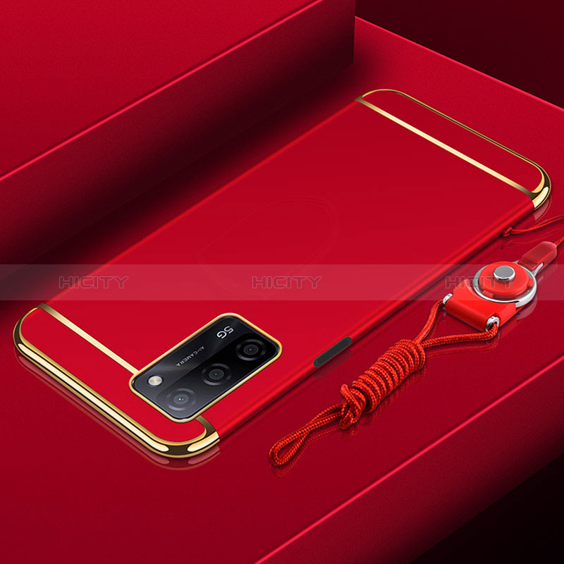 Coque Bumper Luxe Metal et Plastique Etui Housse P01 pour Oppo A56 5G Rouge Plus