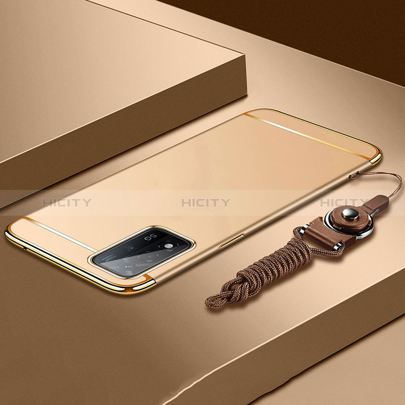 Coque Bumper Luxe Metal et Plastique Etui Housse P01 pour Oppo A93s 5G Or Plus